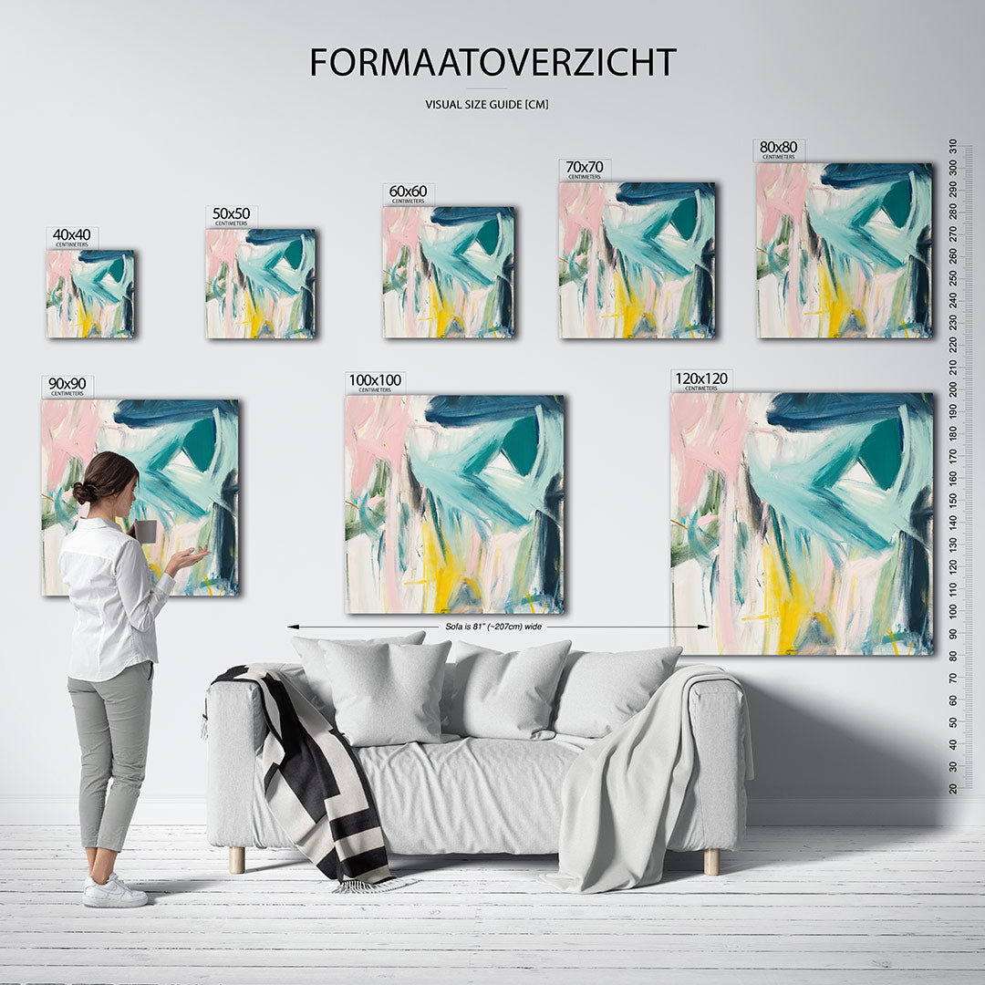Dynamische kleurenexplosie Kunstwerk