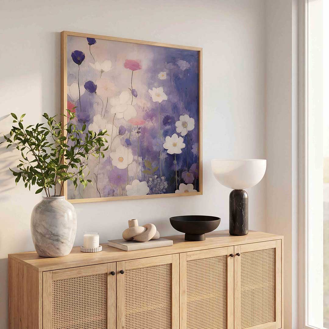 Bloemen in blauw Poster