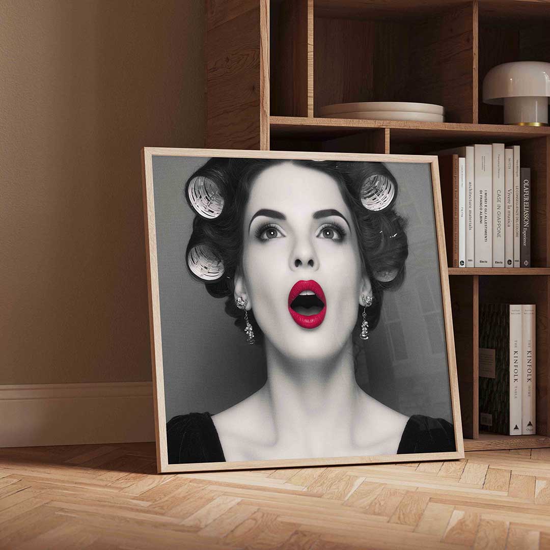Vrouw met rode lippen Poster