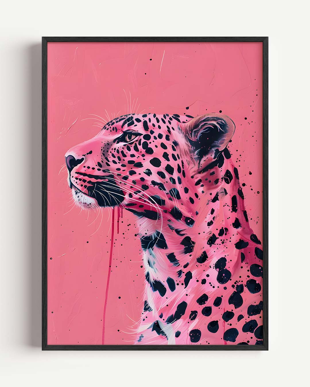 Stijlvolle Luipaard in Roze Poster-WallArtistic