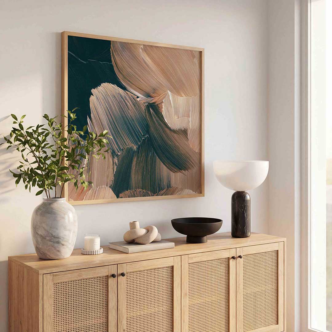 Abstracte penseelstreken Poster