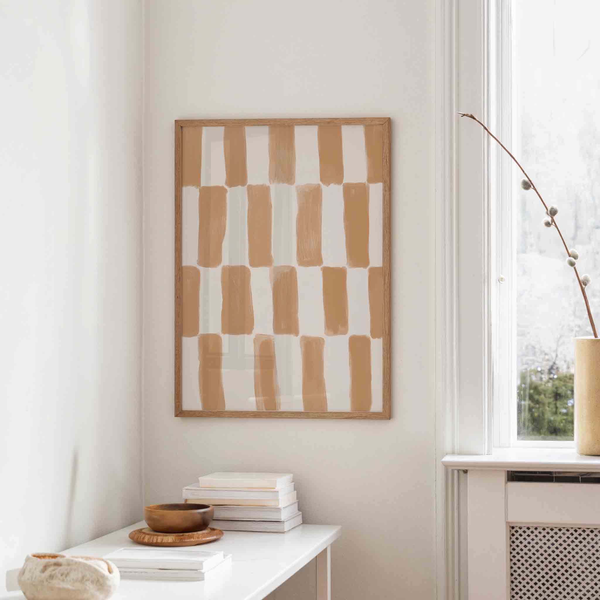 Beige rechthoeken Poster