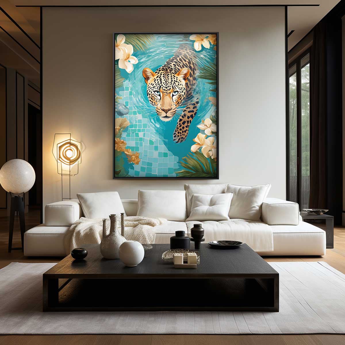 Majestic Leopard in the Tropics Artwork