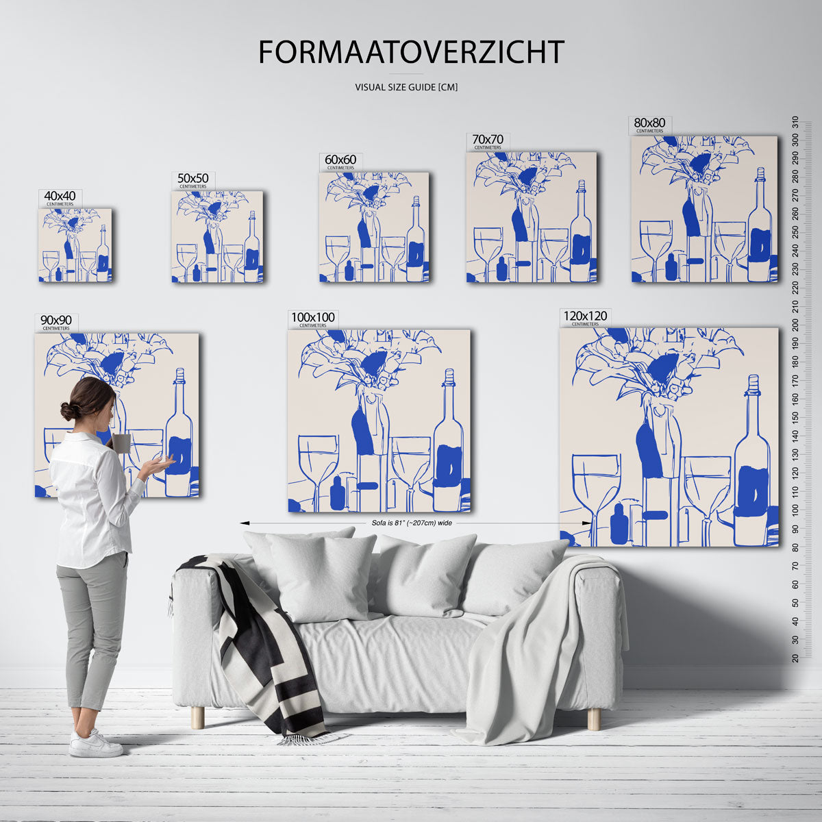 Stilleven met flessen Poster