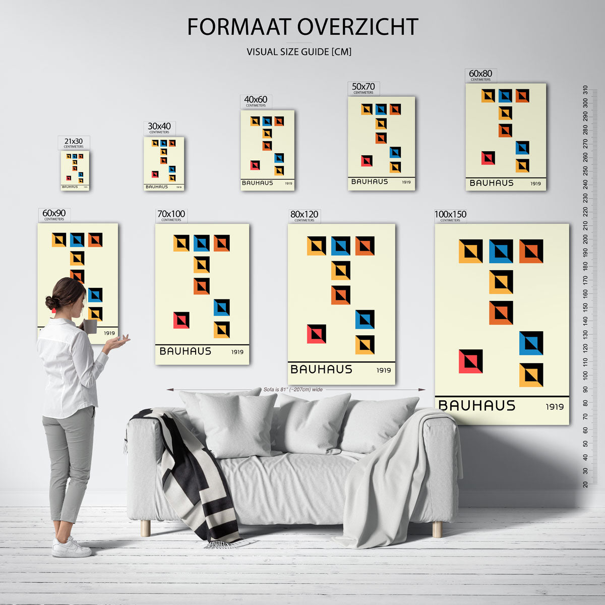Kleurvlakken en lijnen Poster