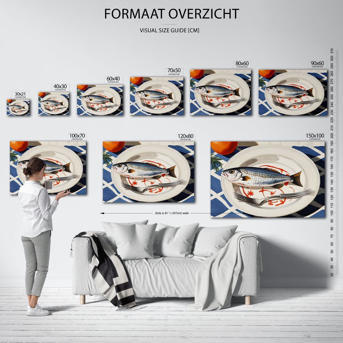 Vis op bord Poster