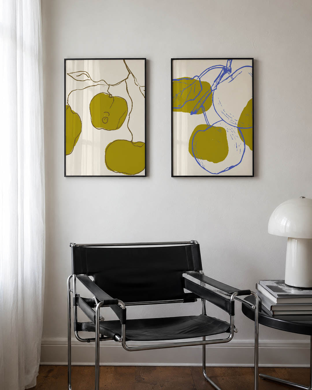Vruchten en lijnen Posterset