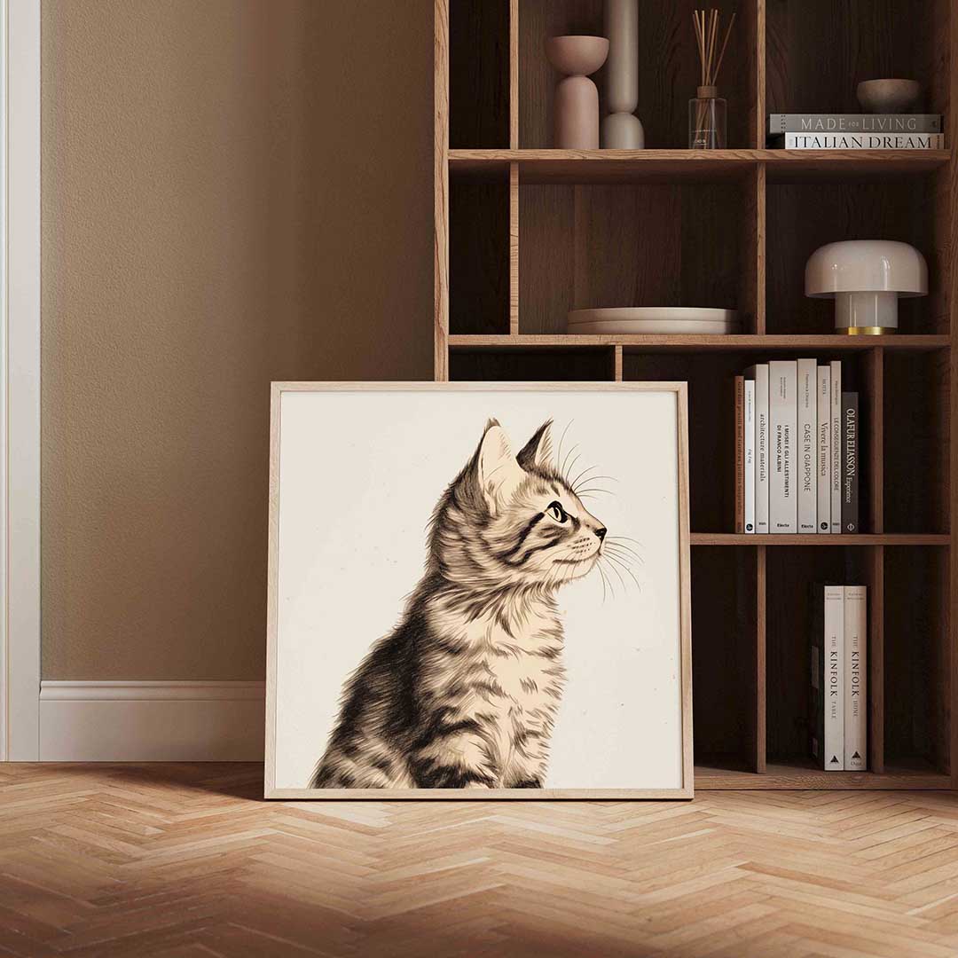 Kat in profiel Poster