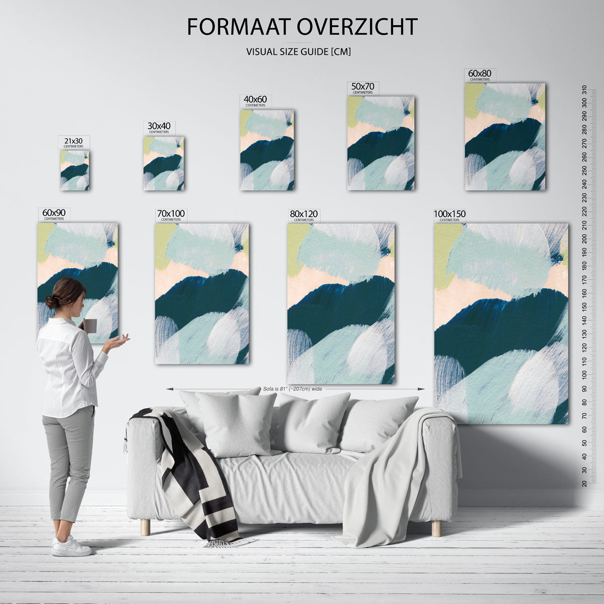 Abstracte penseelstreken Poster