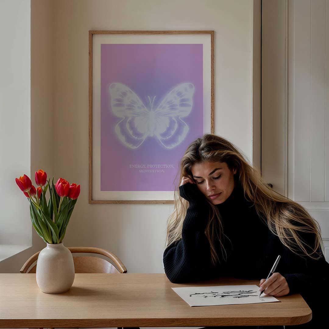Dromerige Vlinder Inspiratieposter-WallArtistic