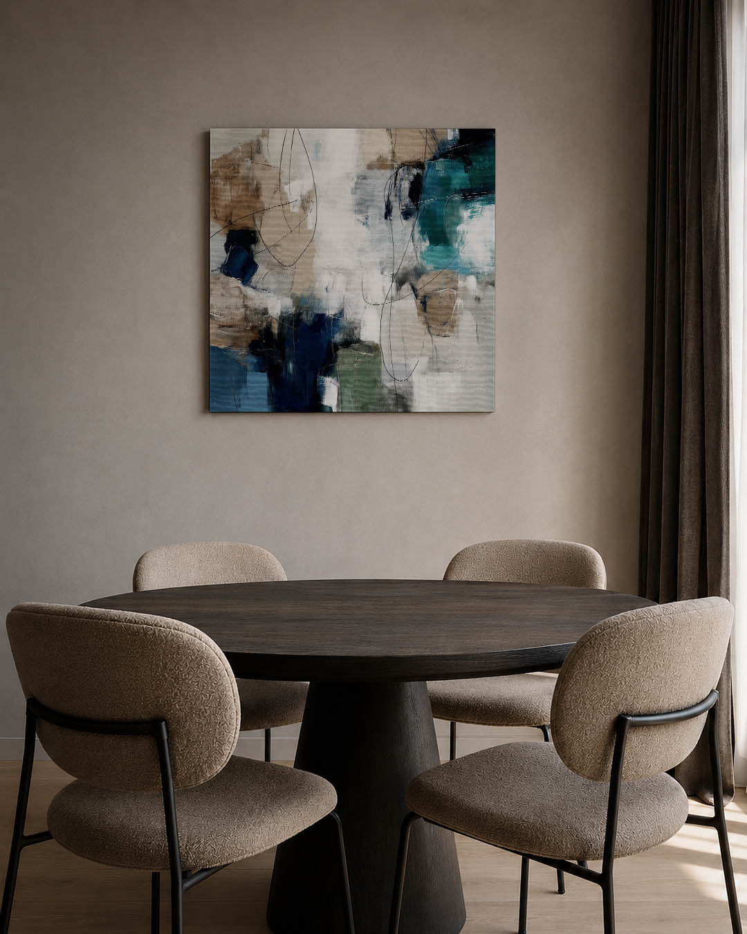 Dynamische kleurencompositie Kunstwerk