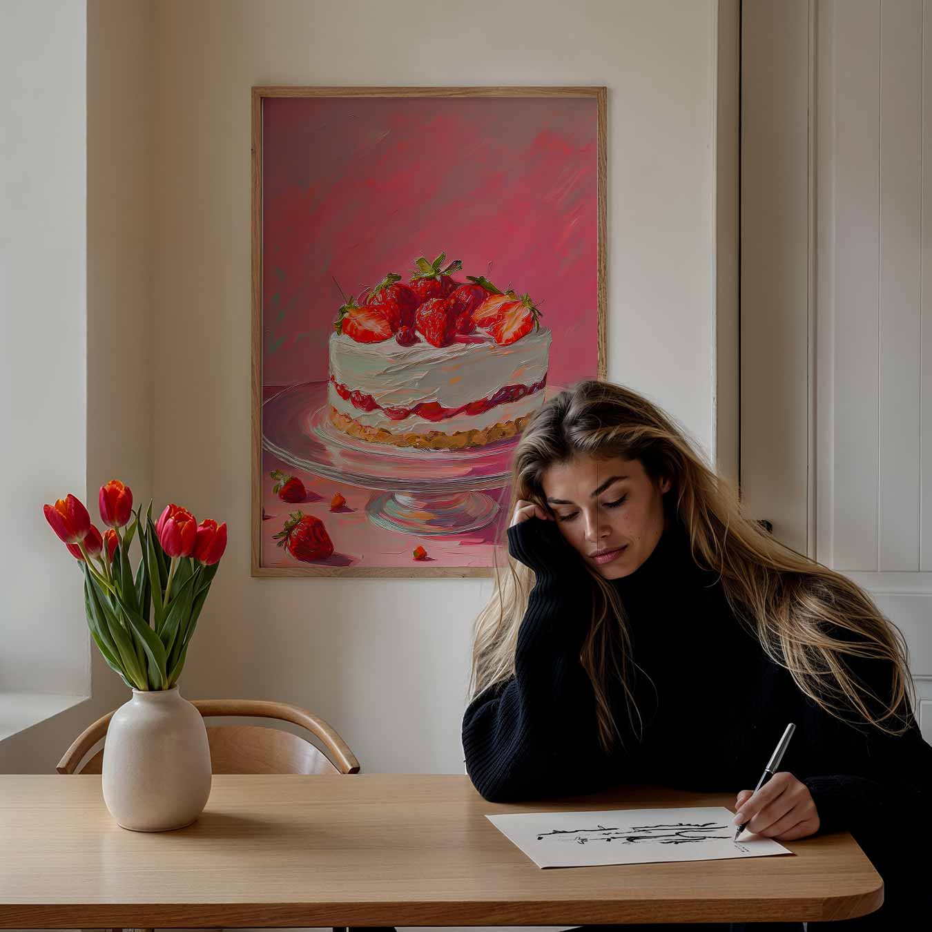 Aardbeien Romantiek Poster-WallArtistic