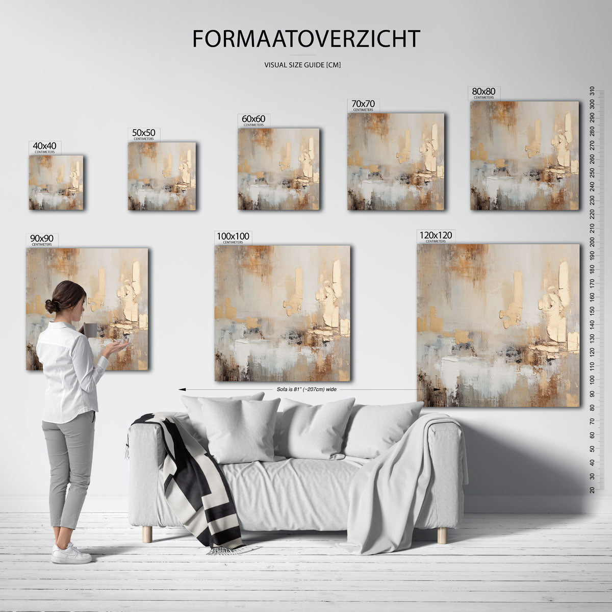 Abstracte beige en bruine textuur Poster