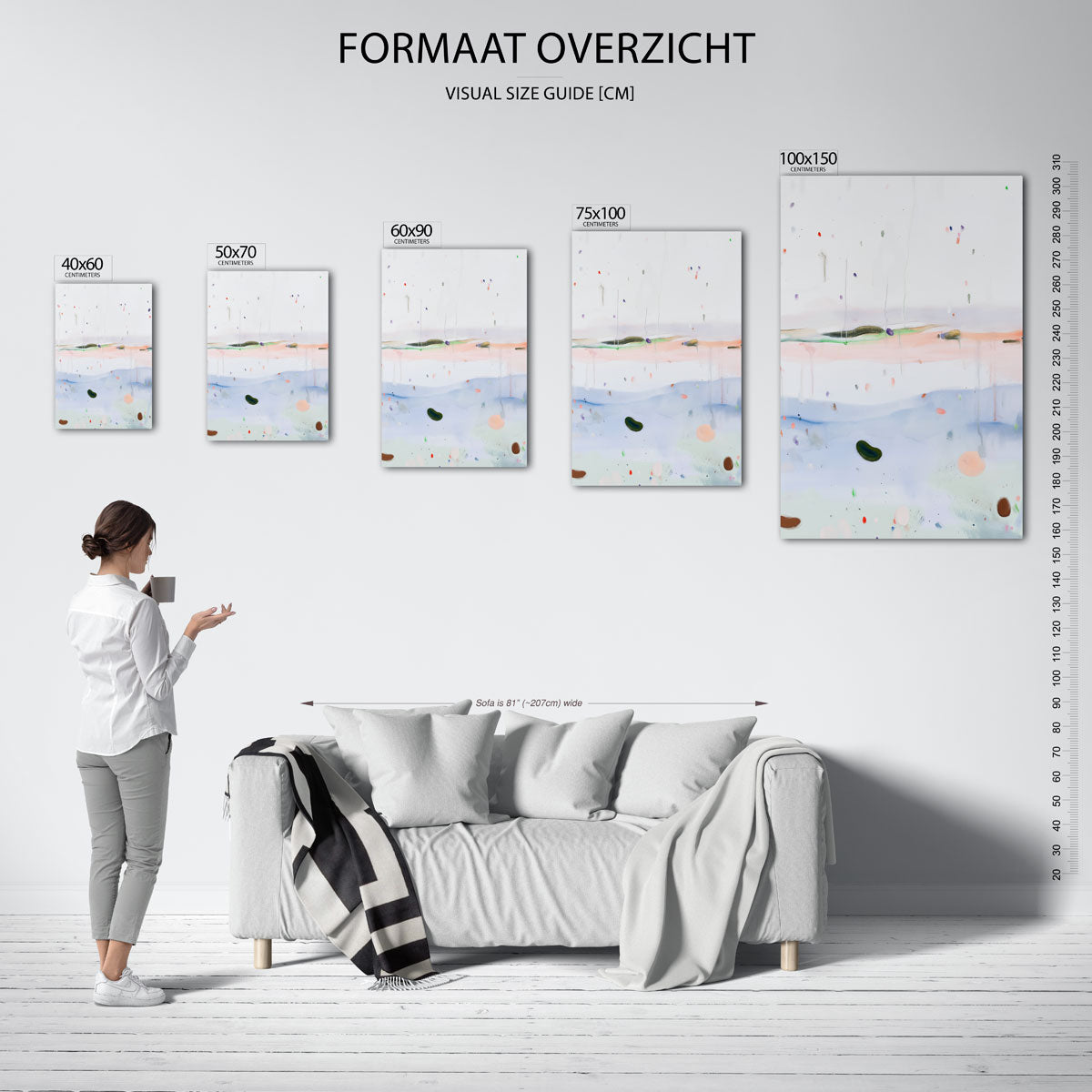 Vloeiende kleurencompositie Kunstwerk