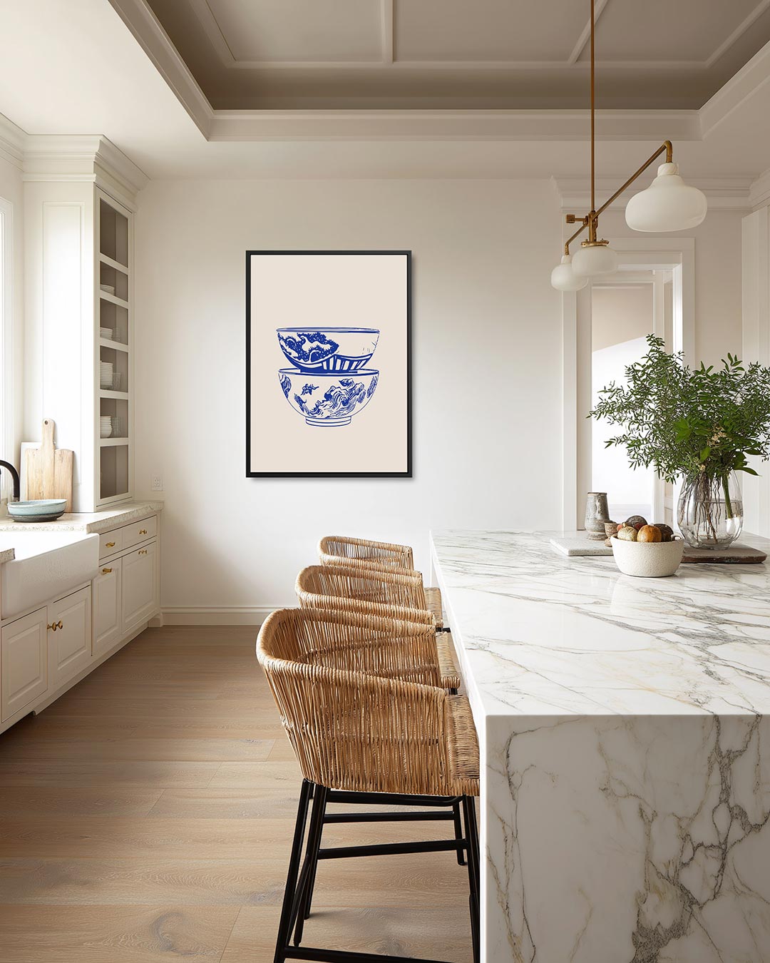 Gestapelde schalen illustratie Kunstwerk