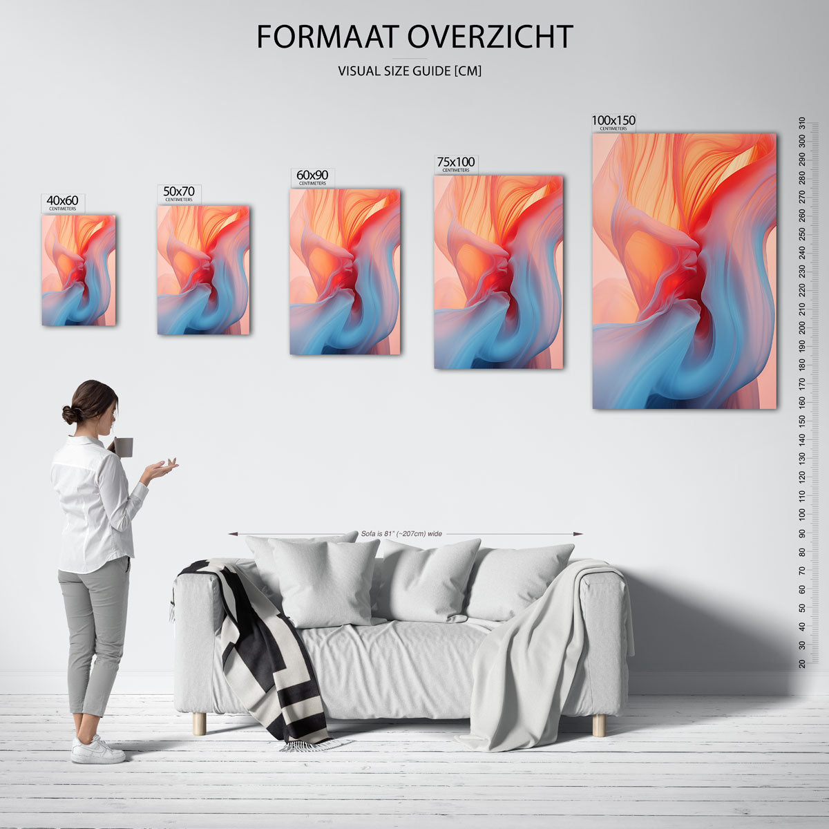 Vloeiende kleuren Kunstwerk