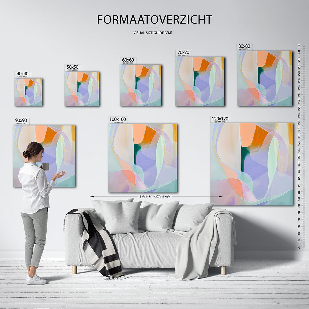 Vloeiende kleuren compositie Kunstwerk