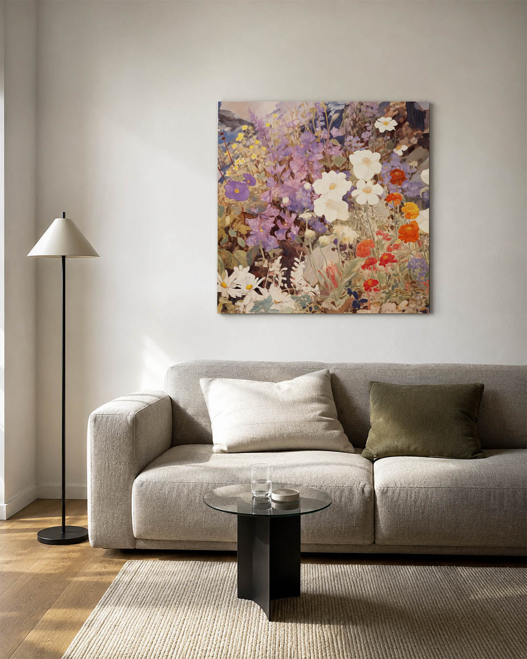 Bloemenpracht in pastel Kunstwerk