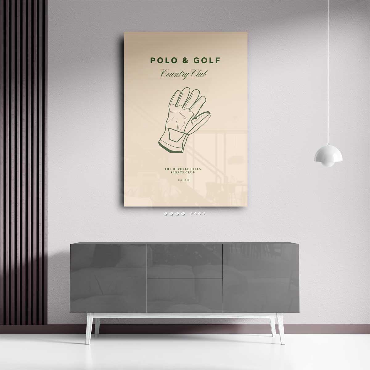 Elegante Polo & Golf Illustratie Kunstwerk-canvas-dibond-plexiglas-wanddecoratie-WallArtistic