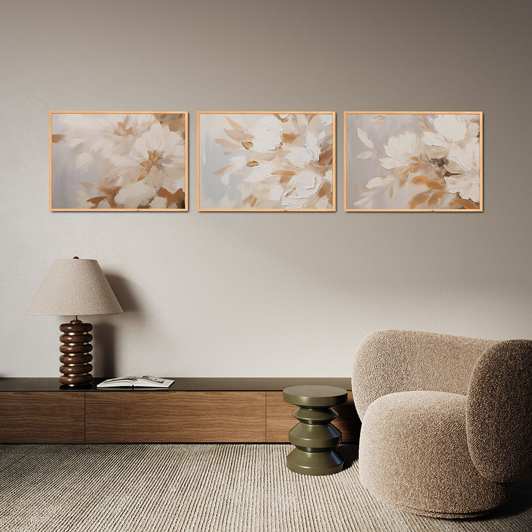 Zachte bloemenvormen Posterset
