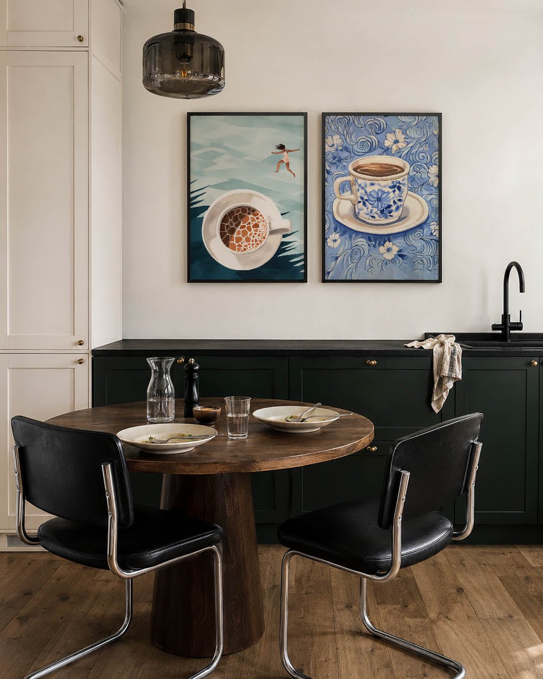 Koffiekunst en vrijheid Posterset