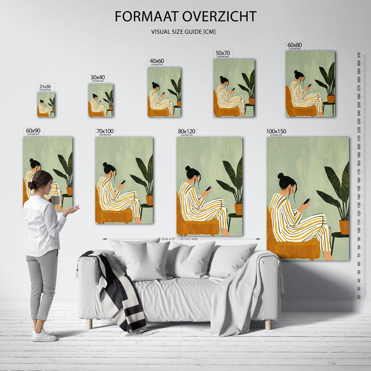 Vrouw met telefoon Poster