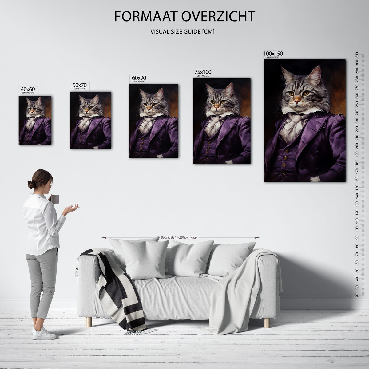 Kat portret Kunstwerk