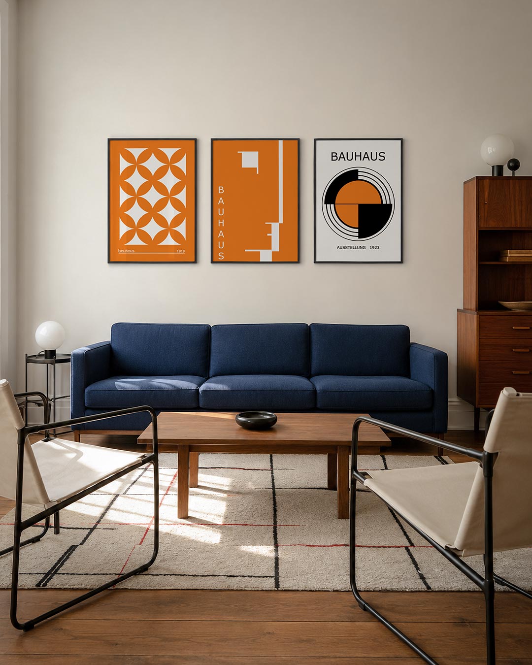 Oranje cirkelpatroon Posterset