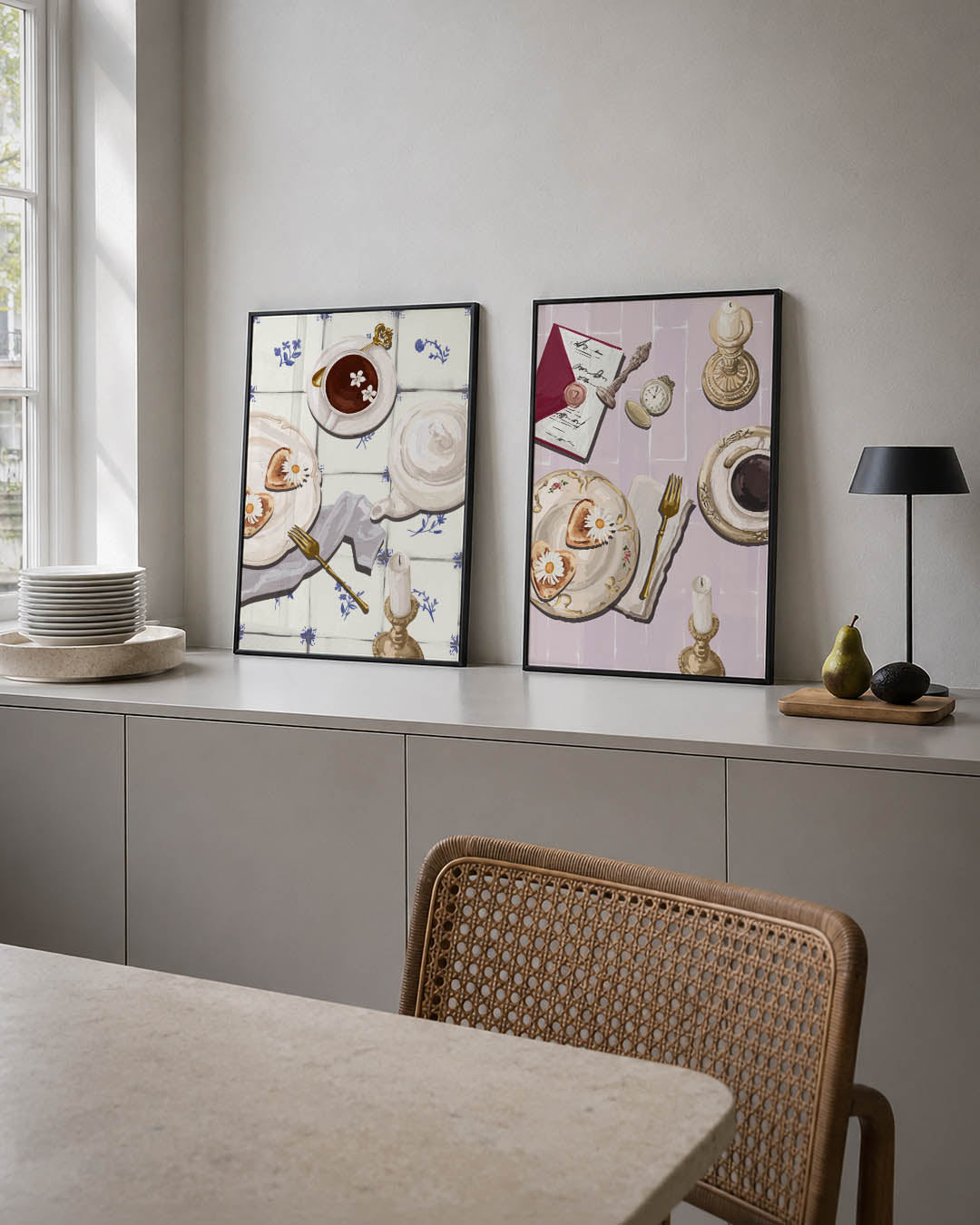 Thee en gebak Posterset