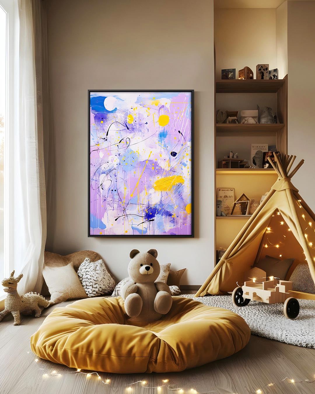 Dynamische kleurenexplosie Kunstwerk