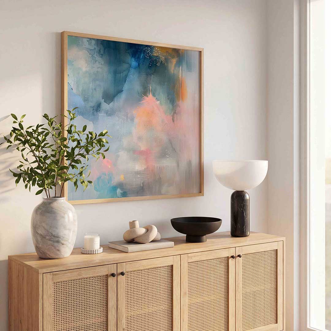Abstracte kleurenexplosie Poster