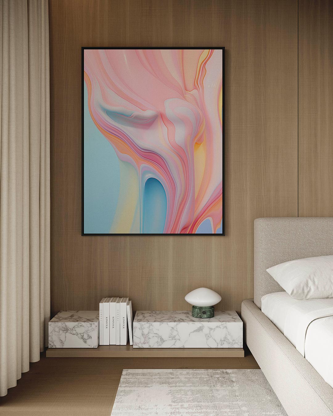 Vloeiende kleurencompositie Kunstwerk