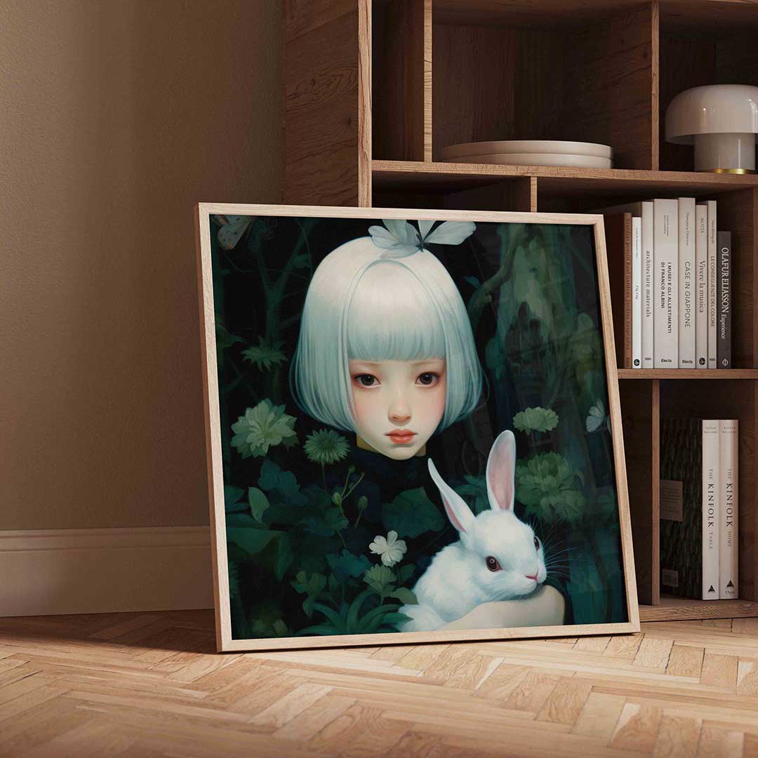 Meisje met konijn Poster