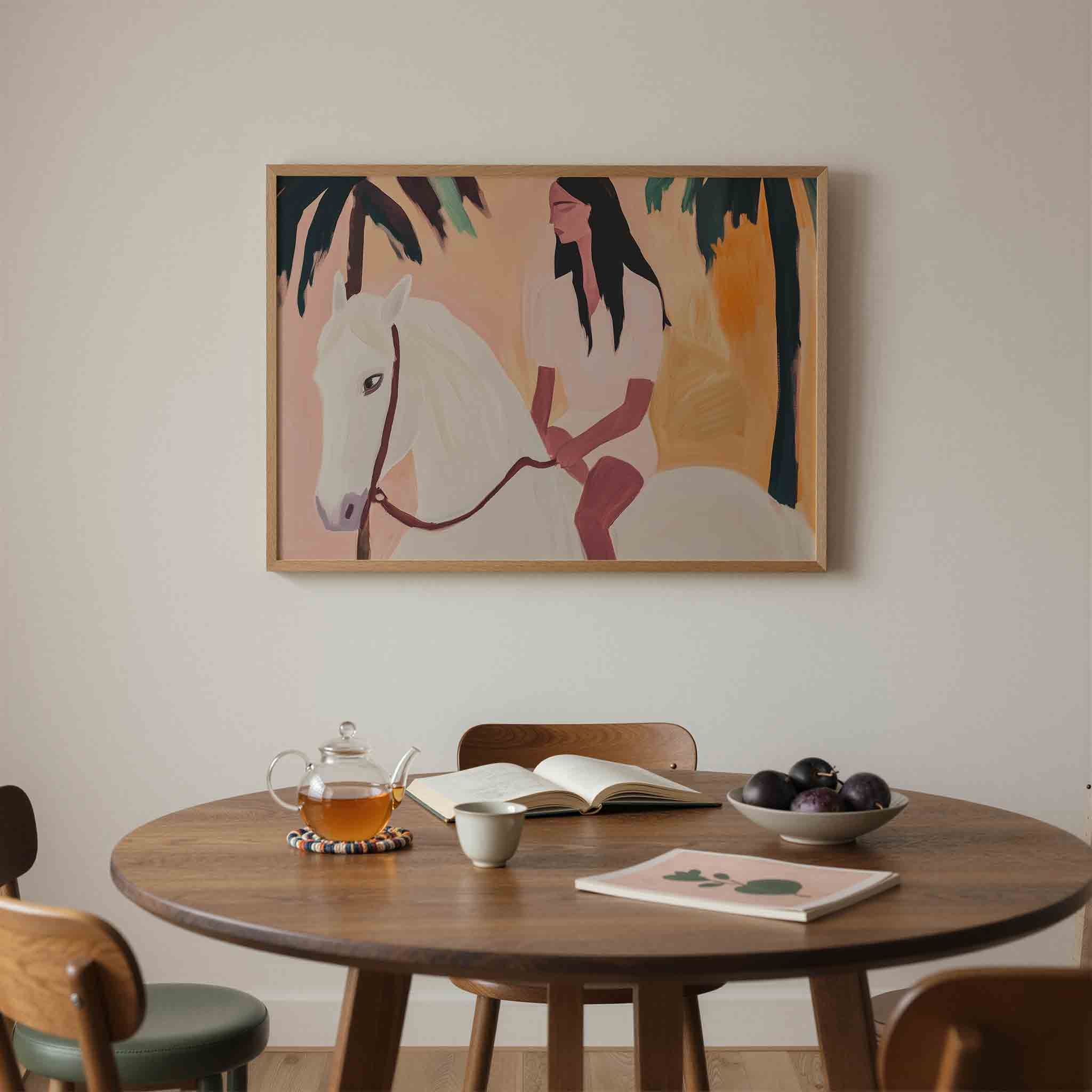 Vrouw op paard Poster