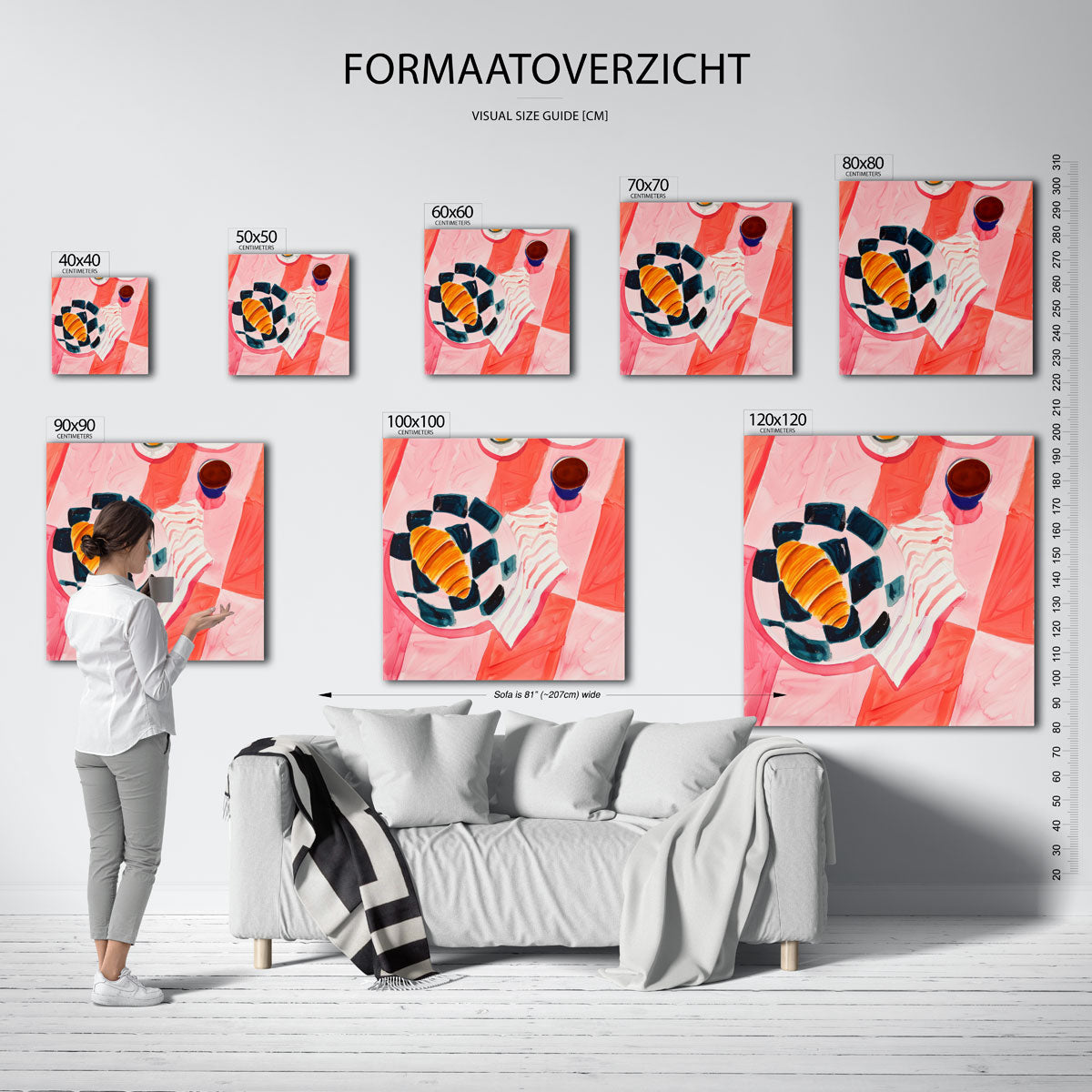 Ontbijt met croissant Poster