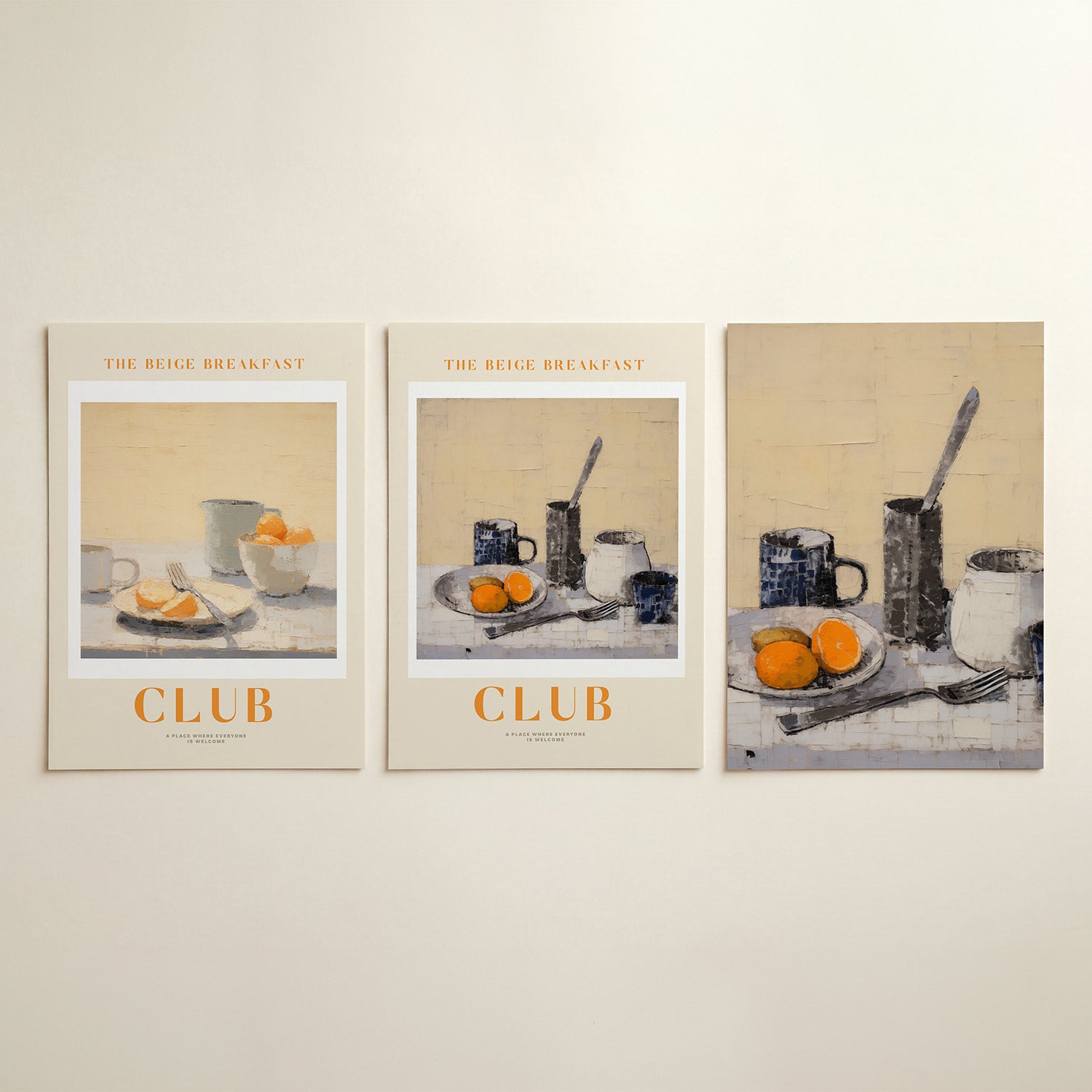 Ontbijt in beige Posterset