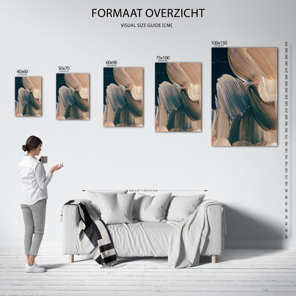 Organische borstelstreken Kunstwerk