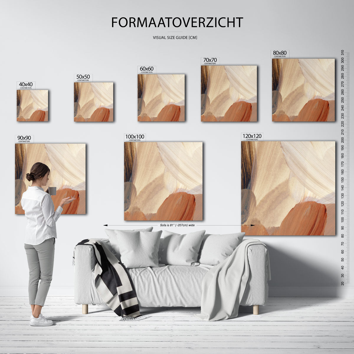 Abstracte penseelstreken Poster
