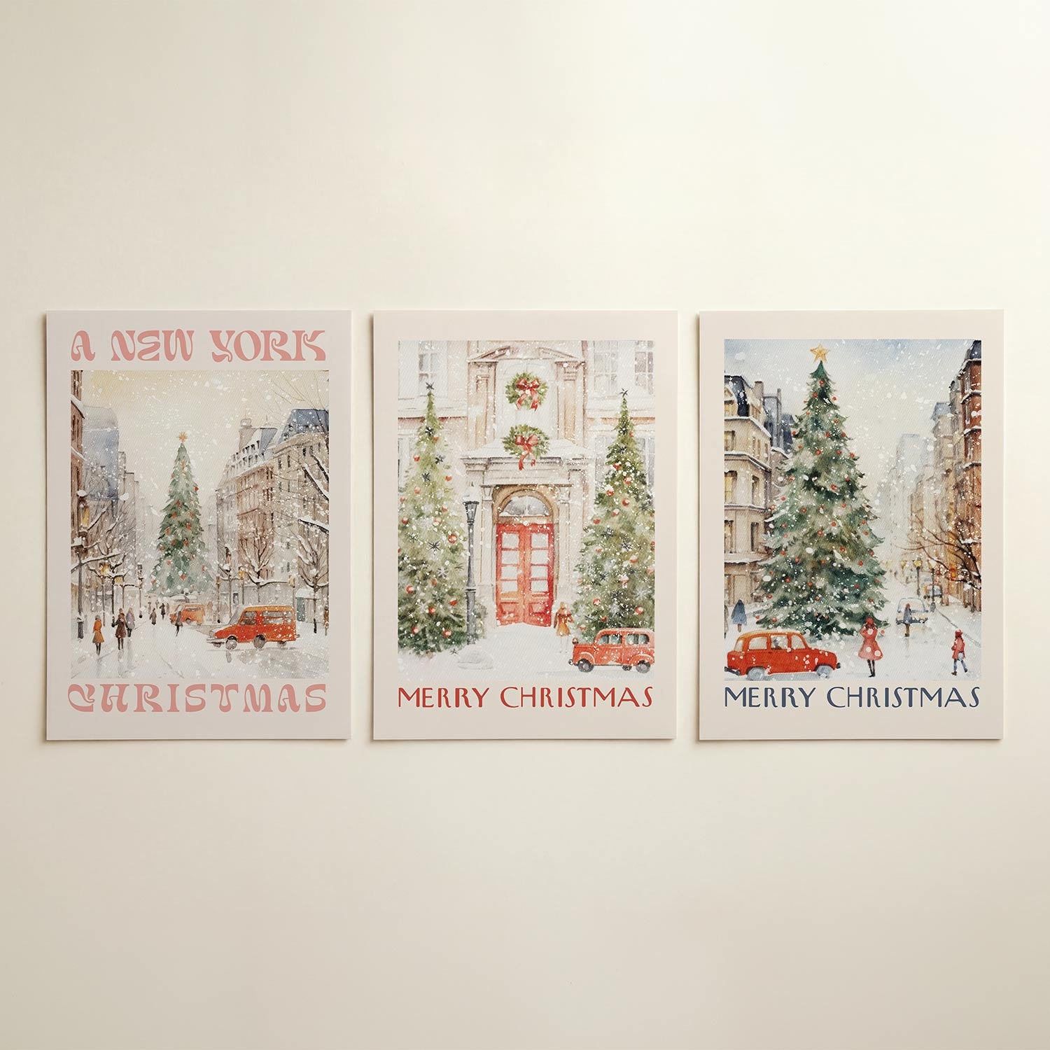 Winterse straatscène Posterset