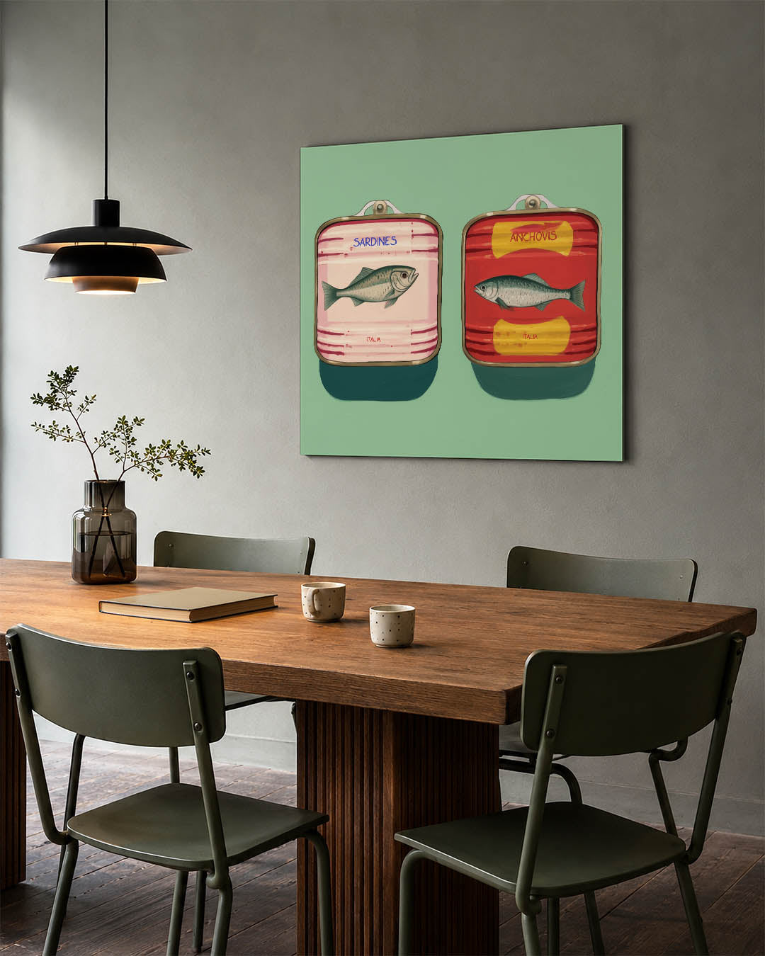 Vissen in blik Kunstwerk