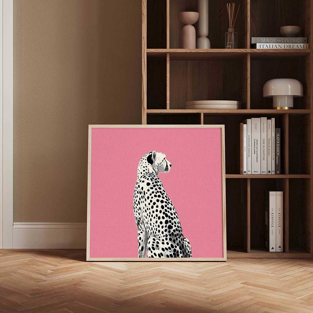 Luipaard op roze Poster