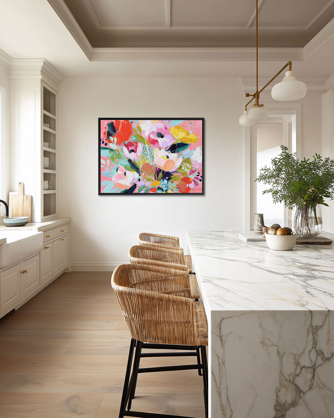 Kleurrijke bloemenexplosie Kunstwerk