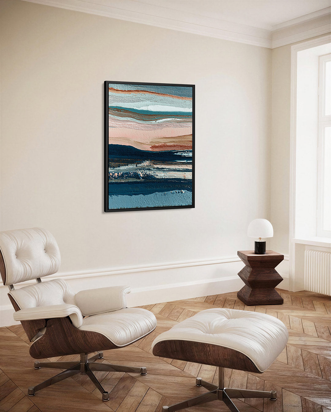 Gelaagde kleurencompositie Kunstwerk