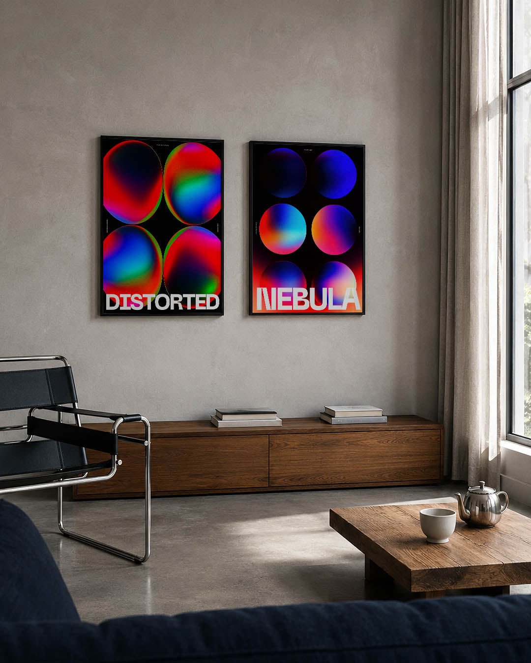Kleurvervorming cirkelspel Posterset