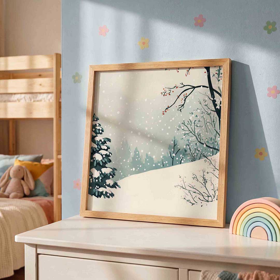 Winterlandschap met sneeuw Poster