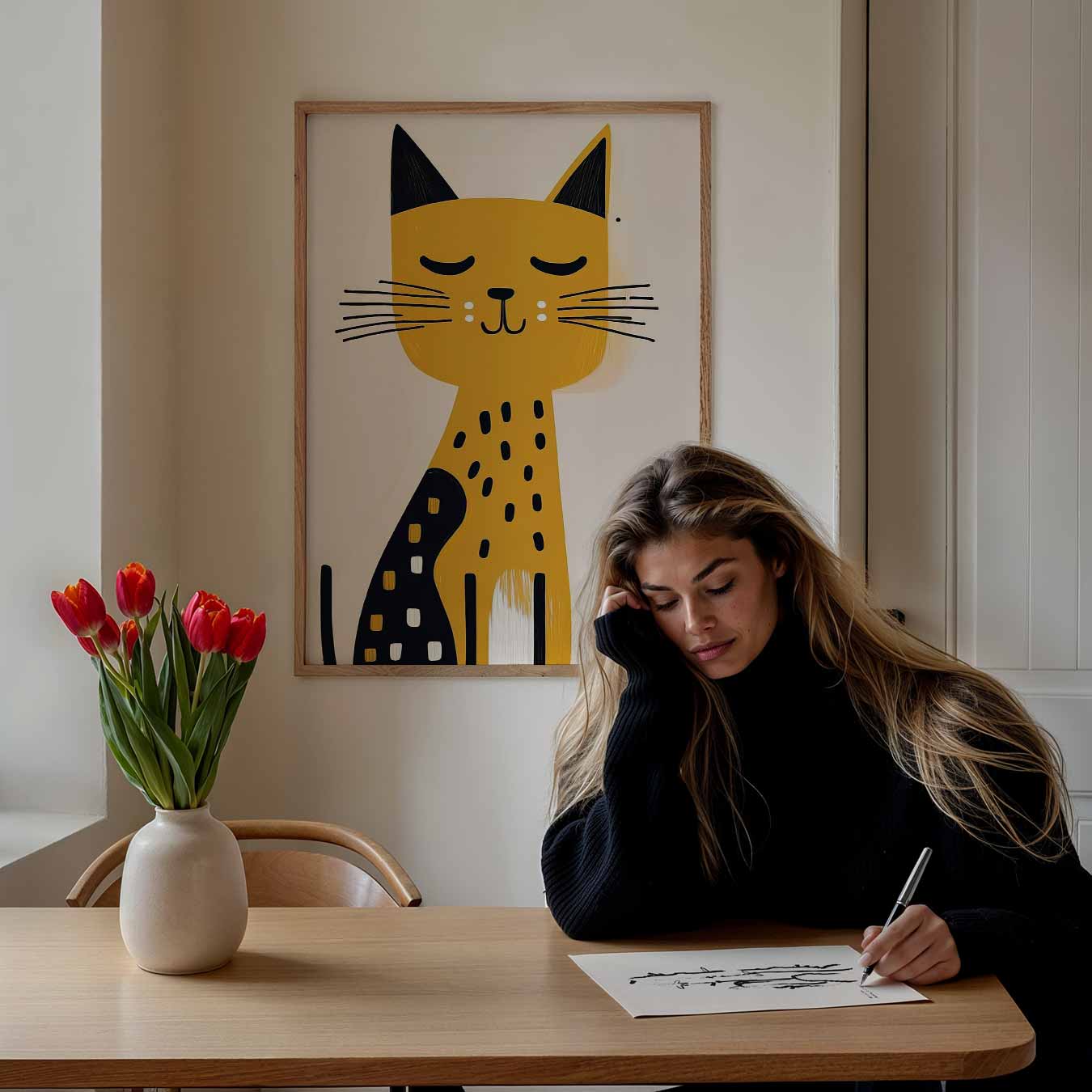 Slapende Kattenposter-WallArtistic