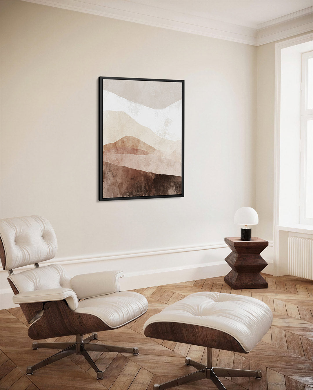 Zachte aardetinten landschap Kunstwerk