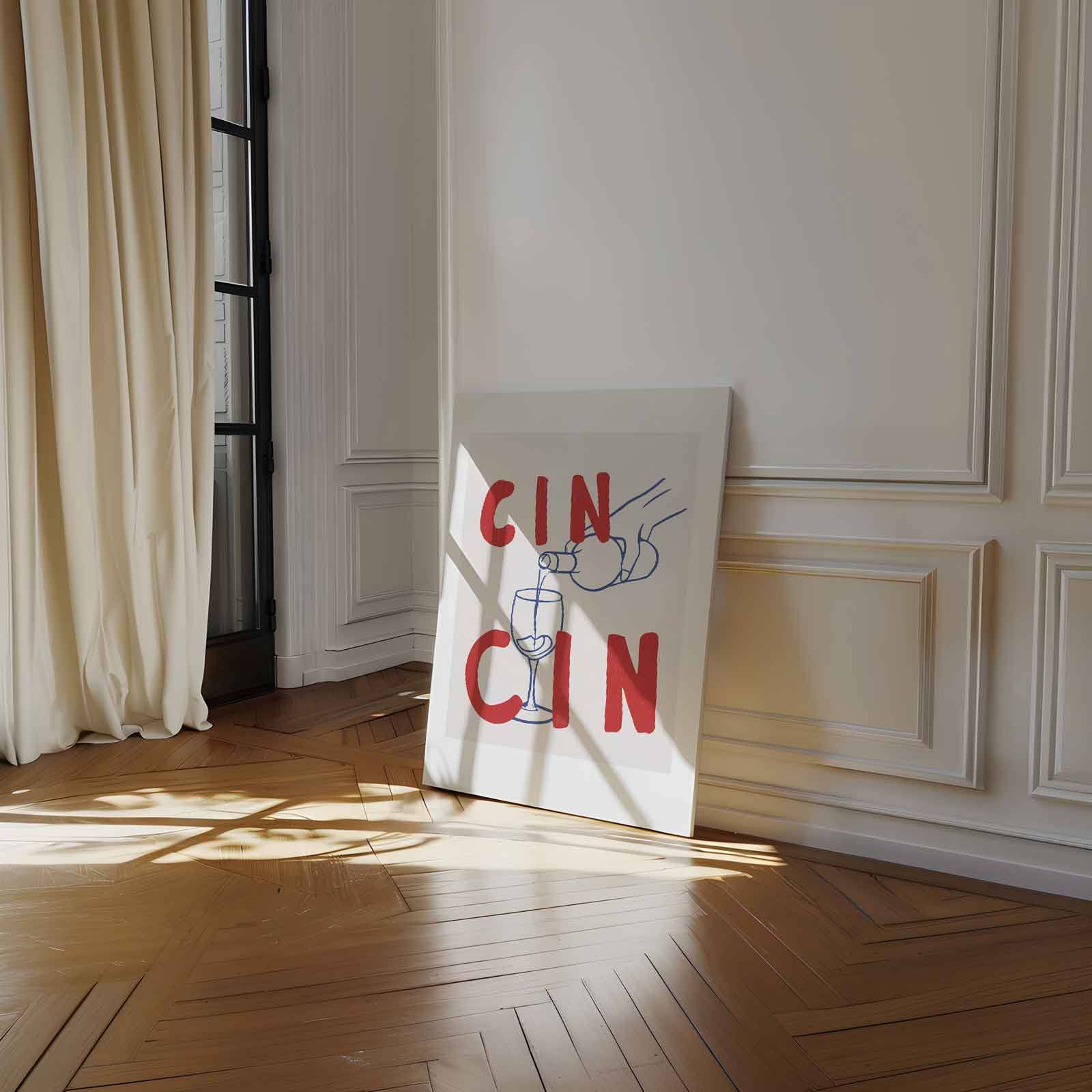 Cin Cin Illustratie Kunstwerk-canvas-dibond-plexiglas-wanddecoratie-WallArtistic