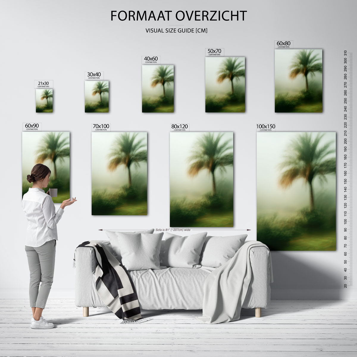 Vervagende palmboom Poster