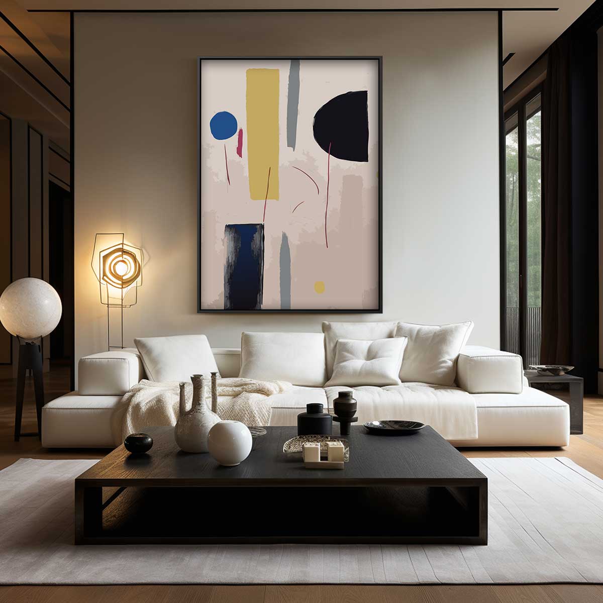 Abstracte Vormen in Balans Kunstwerk-canvas-dibond-plexiglas-wanddecoratie-WallArtistic
